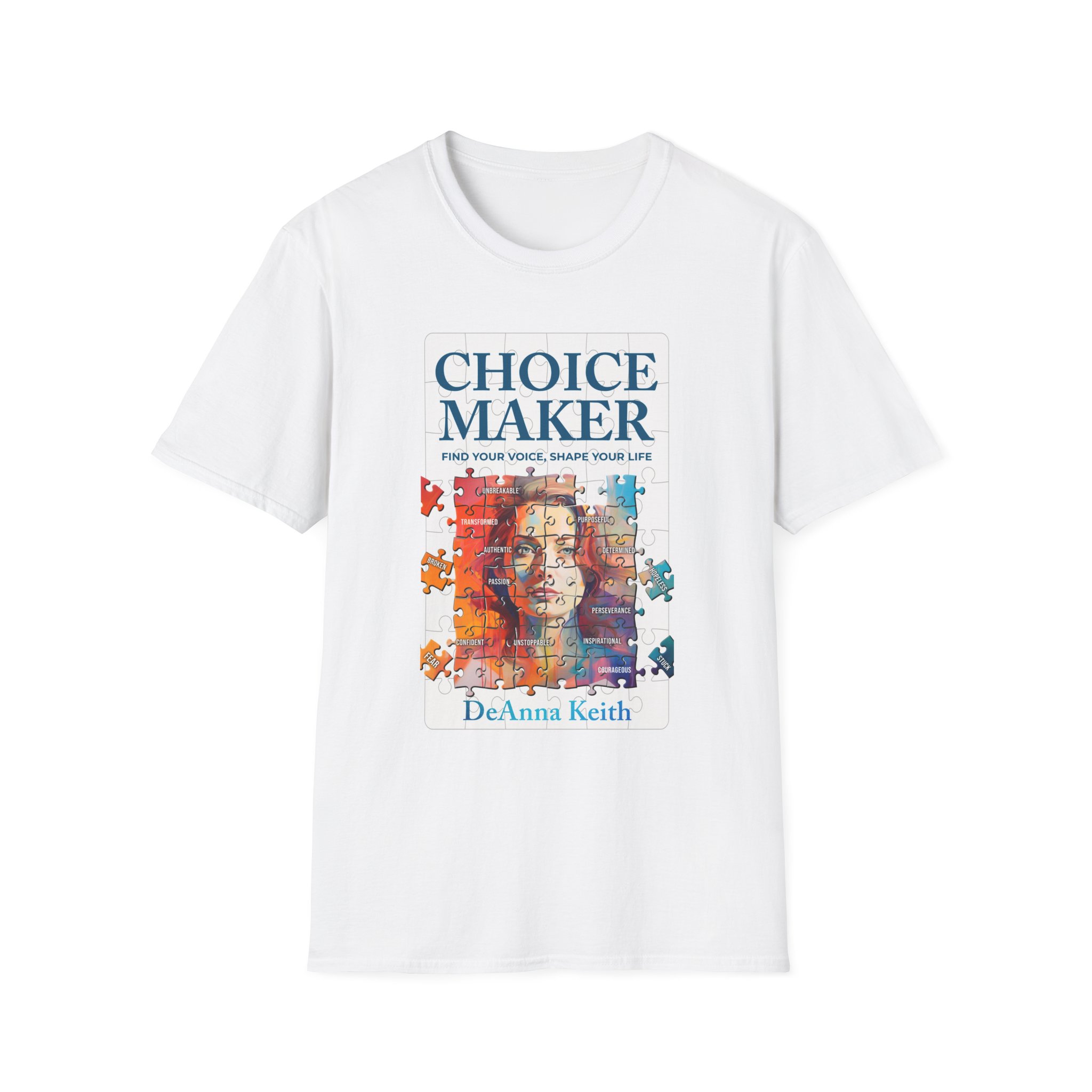 Inspirational Choice Maker T-Shirt | Unisex Softstyle Tee, Motivational Shirt, Gift for Friends, Birthday Present, Puzzle Artwork
